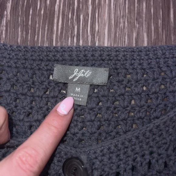 J. Jill Charcoal Knit Cardigan - Picture 2 of 6